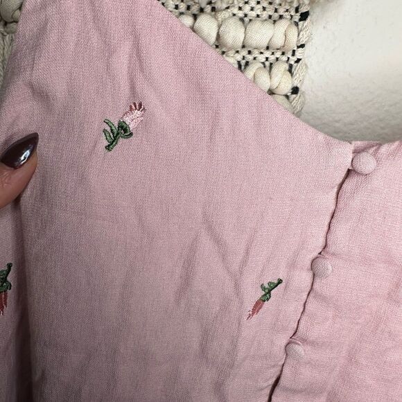 Hailey Lyn Dusky Pink Mauve button front embroidery Y2K style dress size 12 - Picture 5 of 6